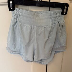 Lululemon Hotty Hot 2.5 High Waist Light Blue Women's Shorts size 2